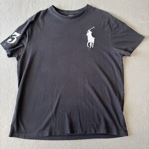 Polo Ralph Lauren Black T-Shirt White Big Pony Short Sleeve Logo #3 Tee Mens M